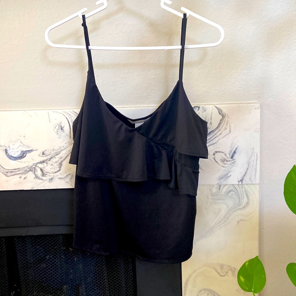 H&M Black Ruffle Tank